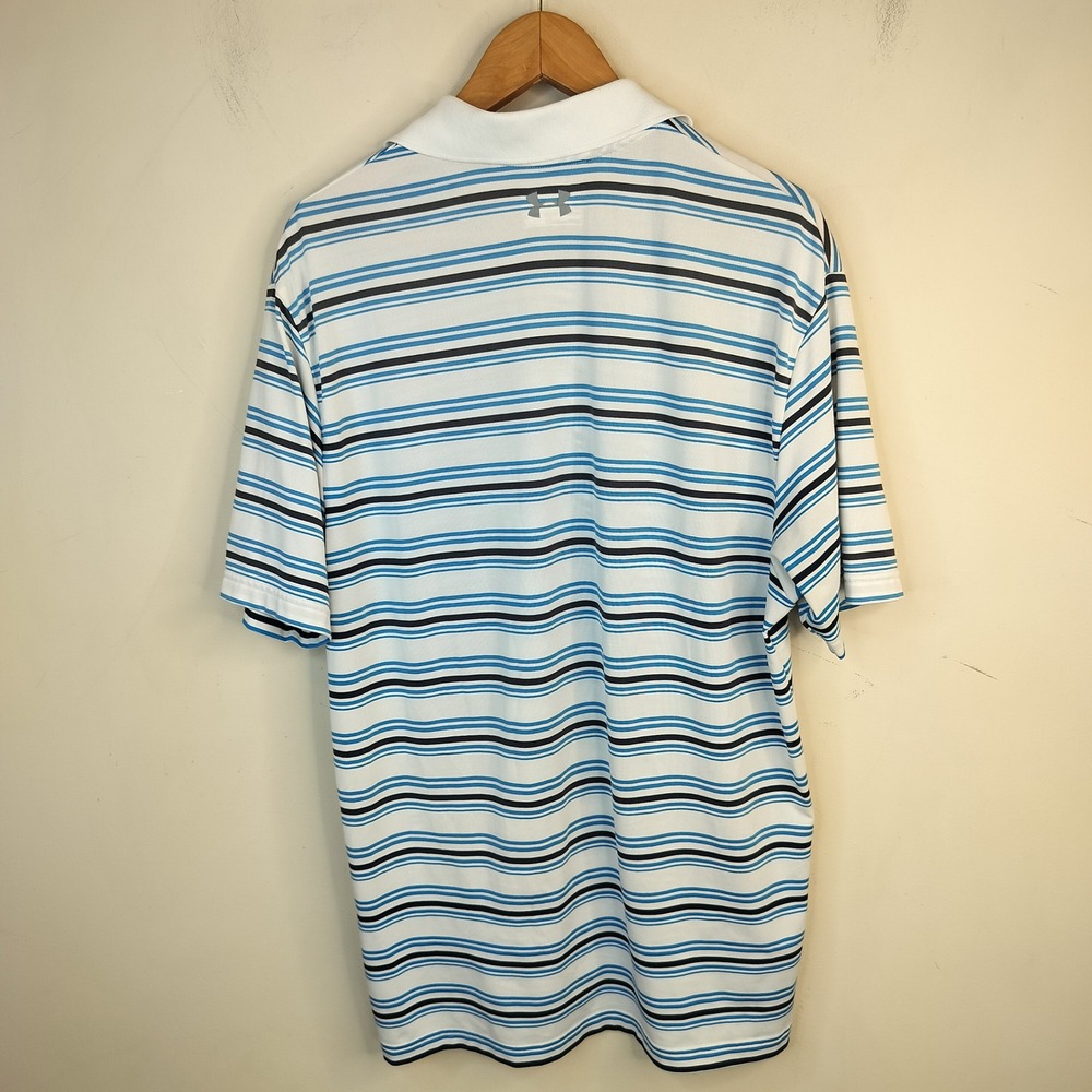 Polo Shirt Mens Striped Performance Athletic Golf Sold - Picture 4 of 4